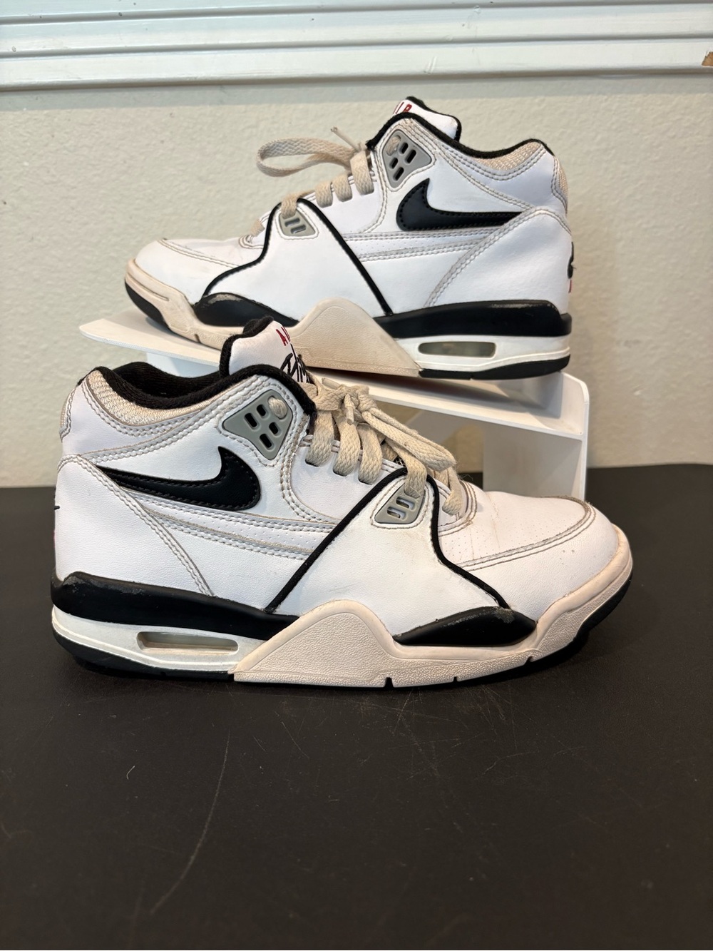 Nike Air Flight 89 White/Black-Wolf Grey Kids Shoes HF0406 102 Youth Size 3.5Y